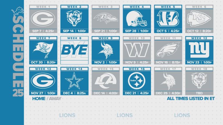 Lions 2025 Schedule released