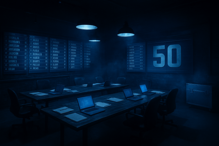 The Lions are on the clock at pick 50 in our community mock draft as round two heats up with defensive line and linebacker picks flying off the board.